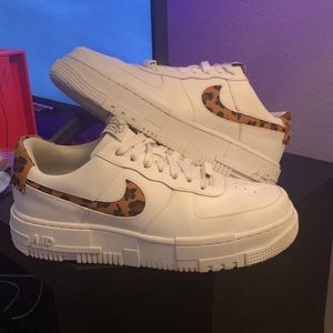 COPY - Cheetah and white Nike Air Force Ones